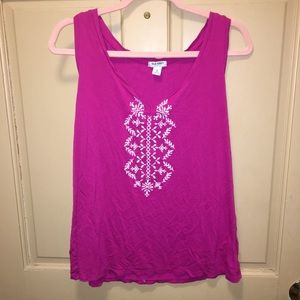 Pink Tank Top Shirt with White Design